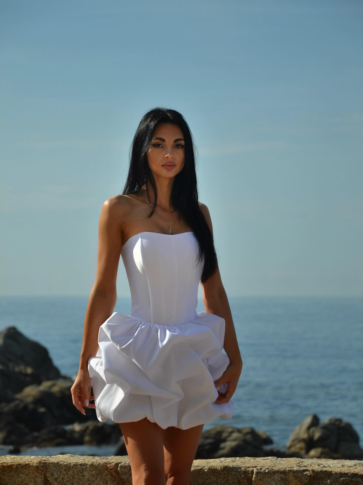 Strapless Corset Bubble Skirt Mini Dress