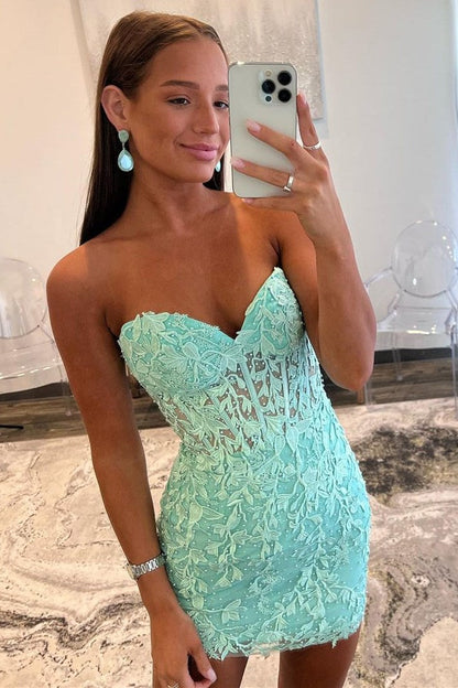 Sweetheart Lace Corset Bodycon Mini Dress