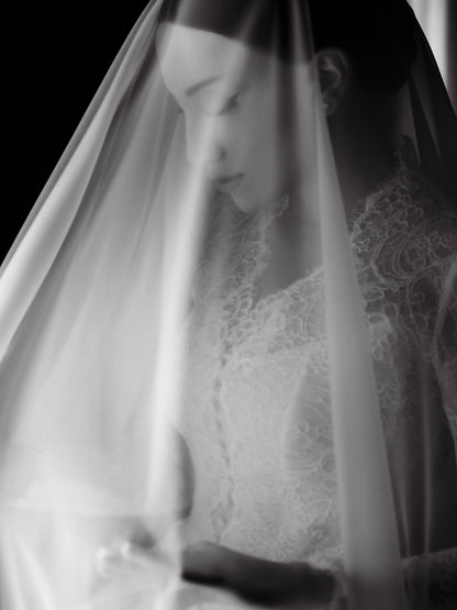 Lace Ball Gown Wedding Dress with Hooded Cape
