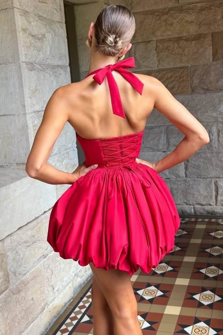 Halter Corset Bubble Mini Dress