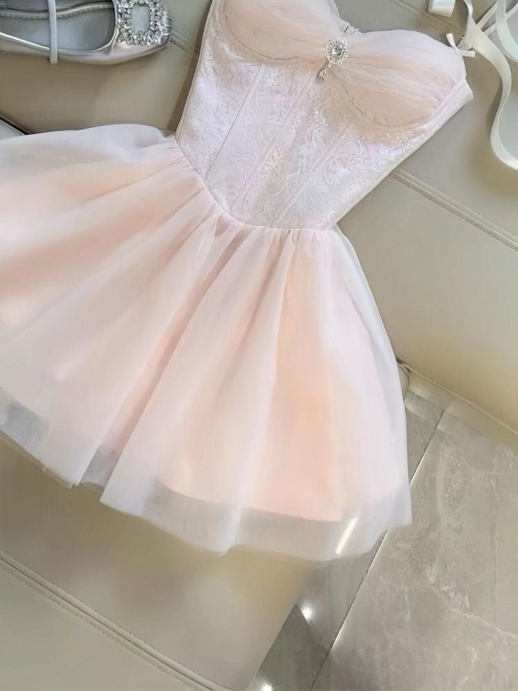 Lace and Tulle Corset Mini Princess Dress