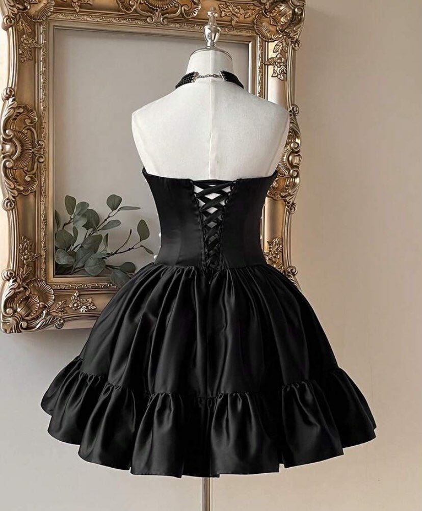 Strapless Pearl Corset Satin Mini Dress