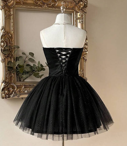 Strapless Sweetheart Glitter Corset Mini Dress