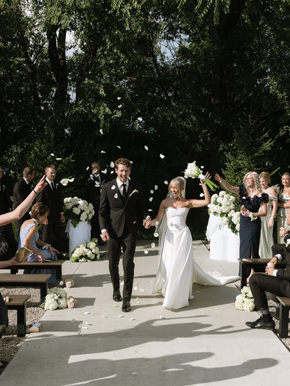 Strapless Sweetheart Satin A-Line Wedding Dress