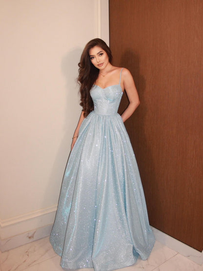 Glitter Sweetheart A-Line Gown with Corset Bodice