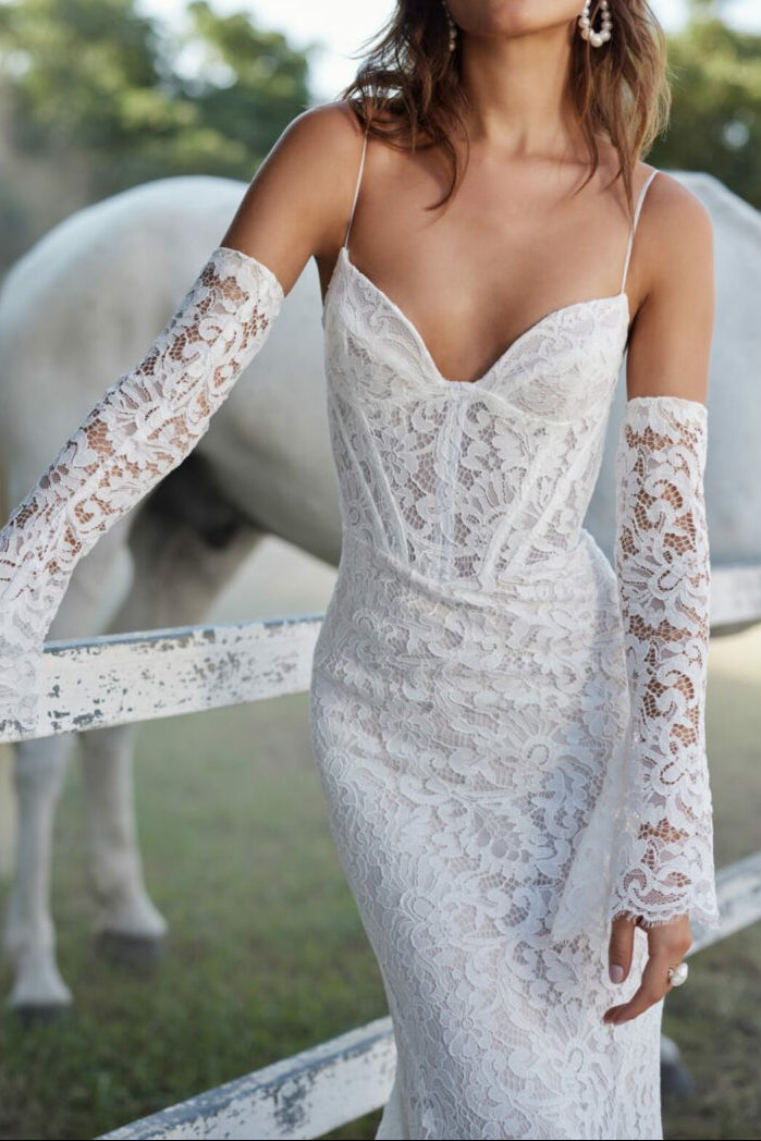 Sweetheart Corset Lace Mermaid Wedding Dress