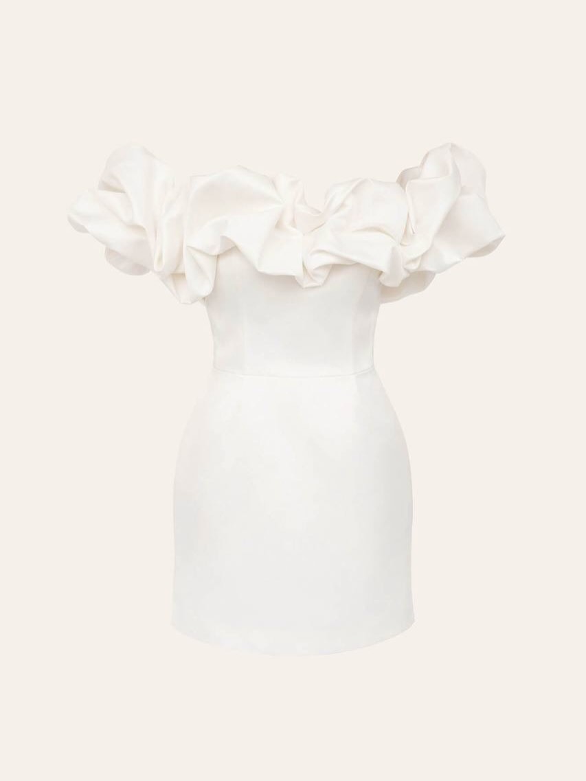 Ruffled Off-the-Shoulder Bodycon Mini Dress