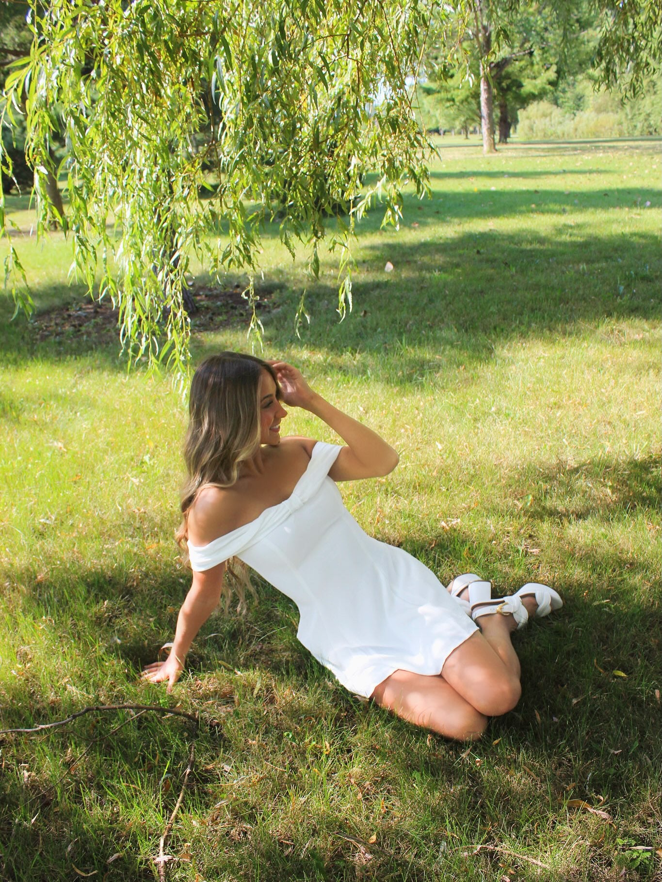 Off-the-Shoulder Mini A-Line Dress