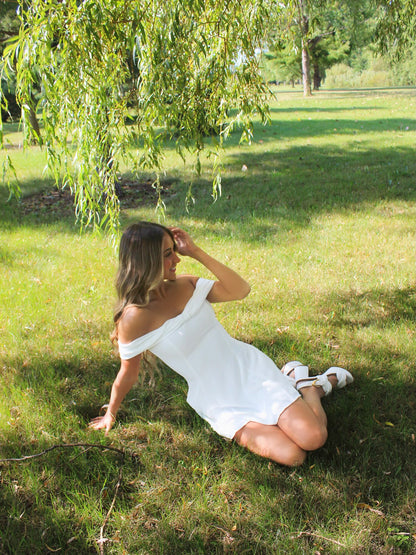 Off-the-Shoulder Mini A-Line Dress