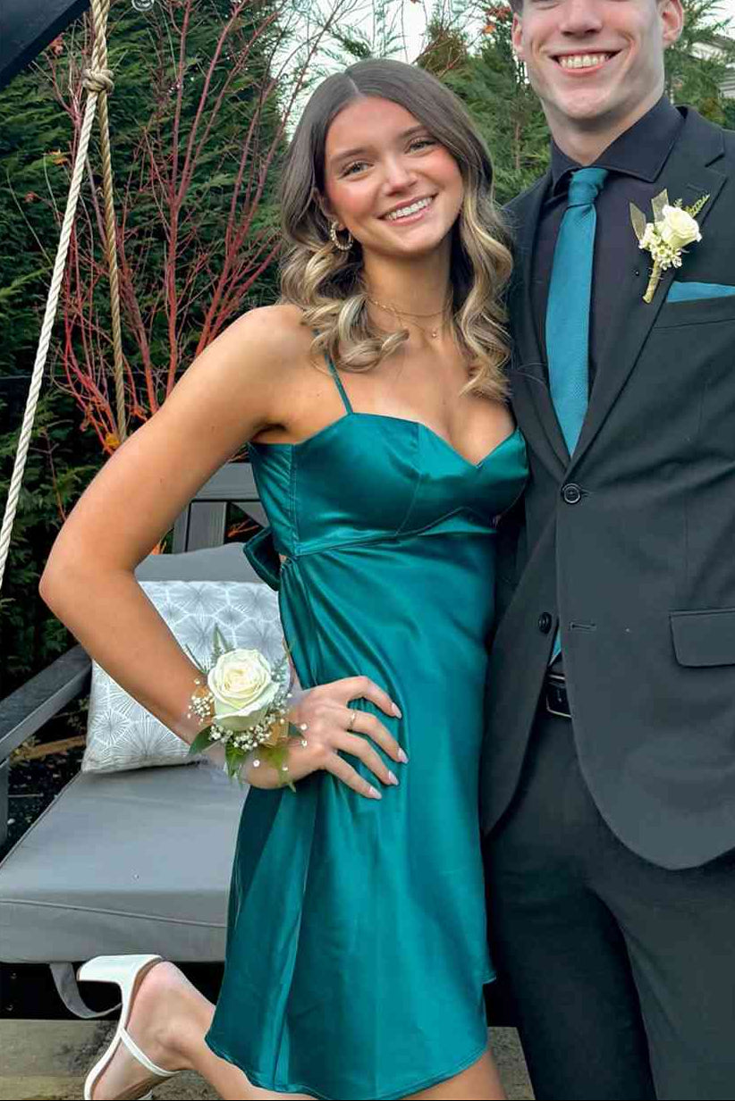 Satin Slip Dress with Spaghetti Straps