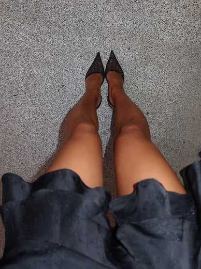 High Neck Satin Ruffle Mini Dress