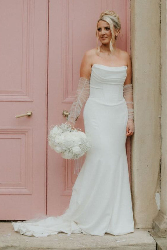 Strapless Ruched Bodice Mermaid Wedding Dress
