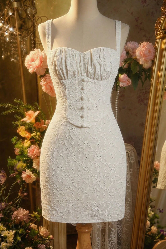 Vintage Inspired Corset Lace Mini Dress
