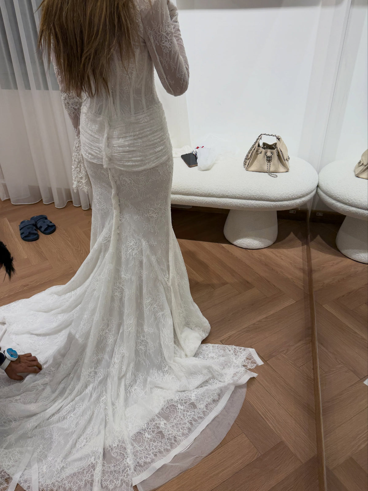 Lace Long Sleeve Corset Mermaid Wedding Dress