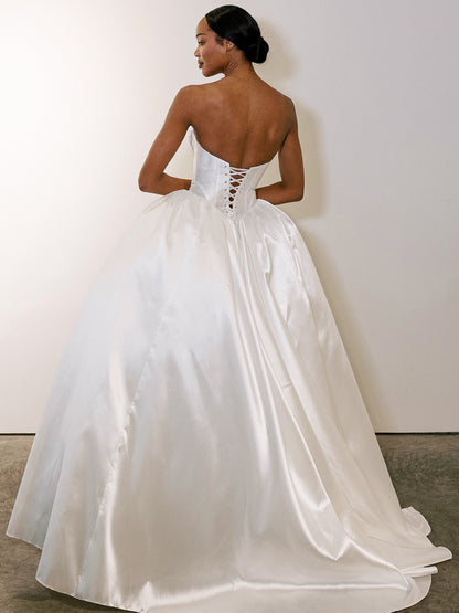 Strapless Corset Ball Gown Wedding Dress