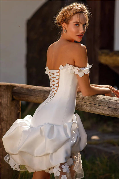 Sweetheart Off-the-Shoulder Bubble Wedding Dress