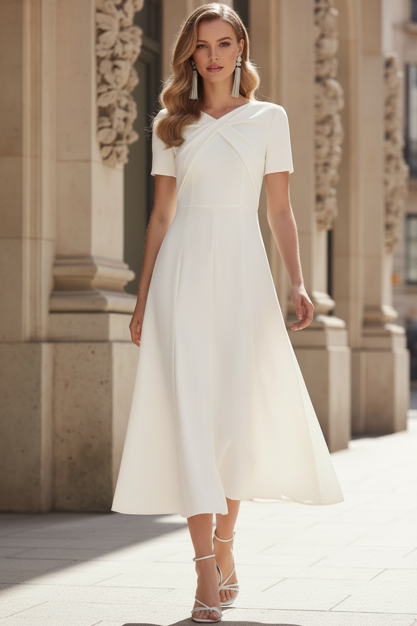 Twist Front Midi Dress