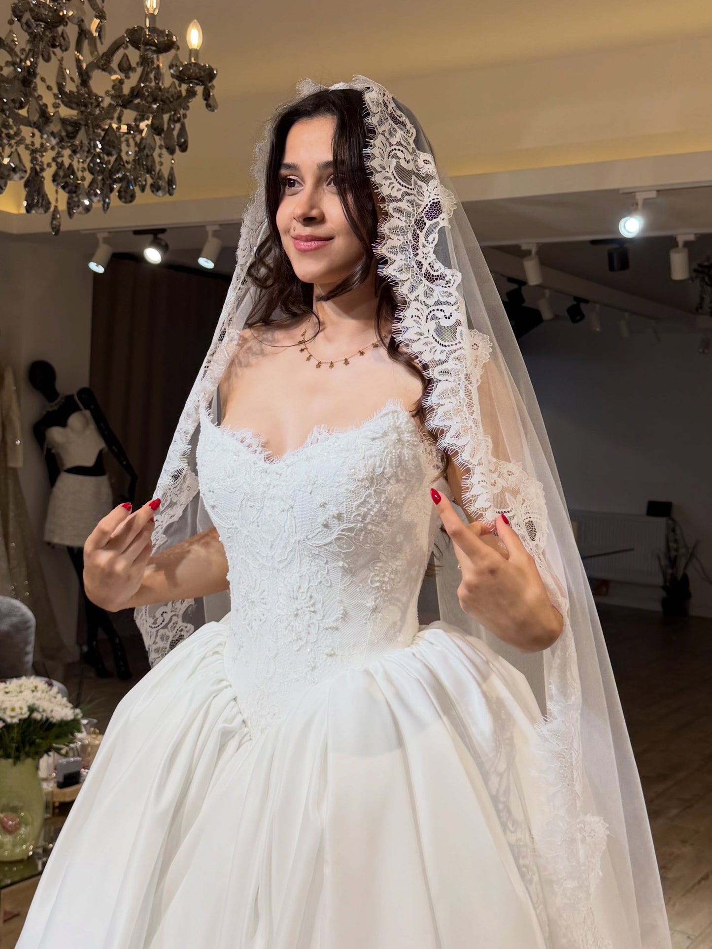 Lace Bodice Ball Gown Wedding Dress