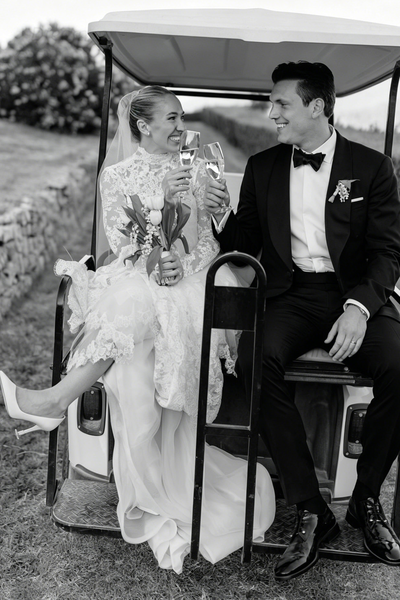 High Neck Lace Mermaid Long Sleeve Wedding Dress