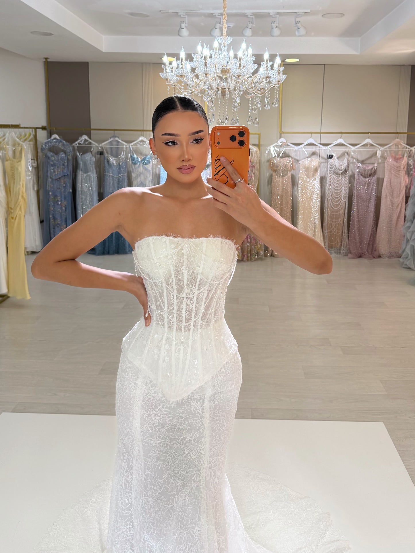 Strapless Lace Corset Mermaid Wedding Dress
