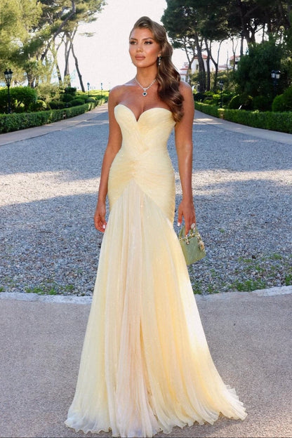 Strapless Ruched Sweetheart Mermaid Gown
