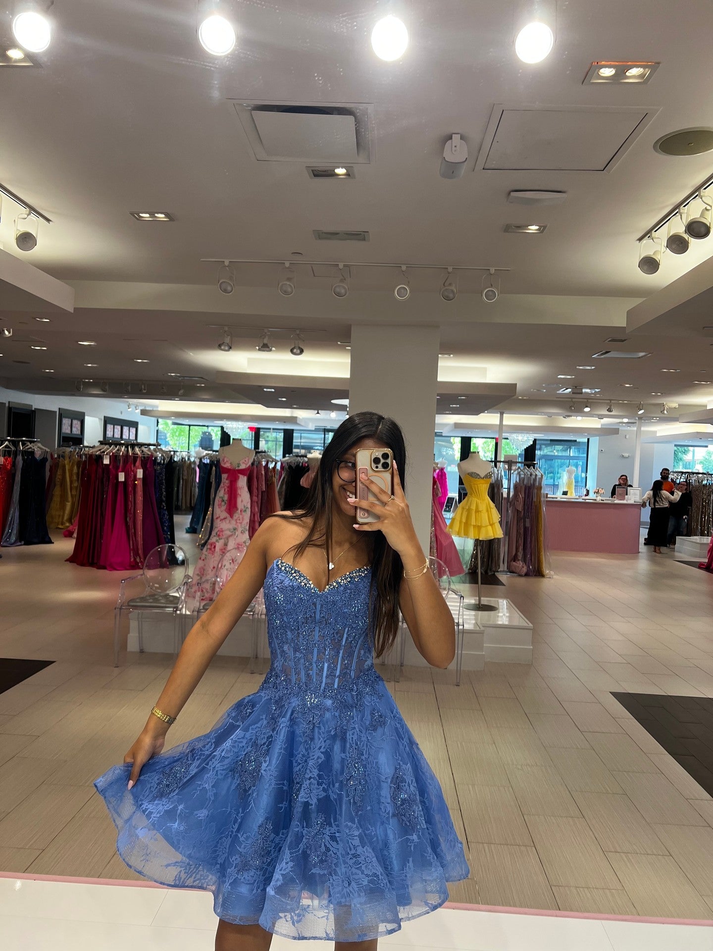 Strapless Corset Lace A-Line Short Prom Dress