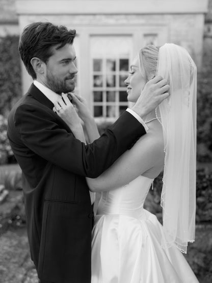 Strapless Satin Ball Gown Wedding Dress with Train