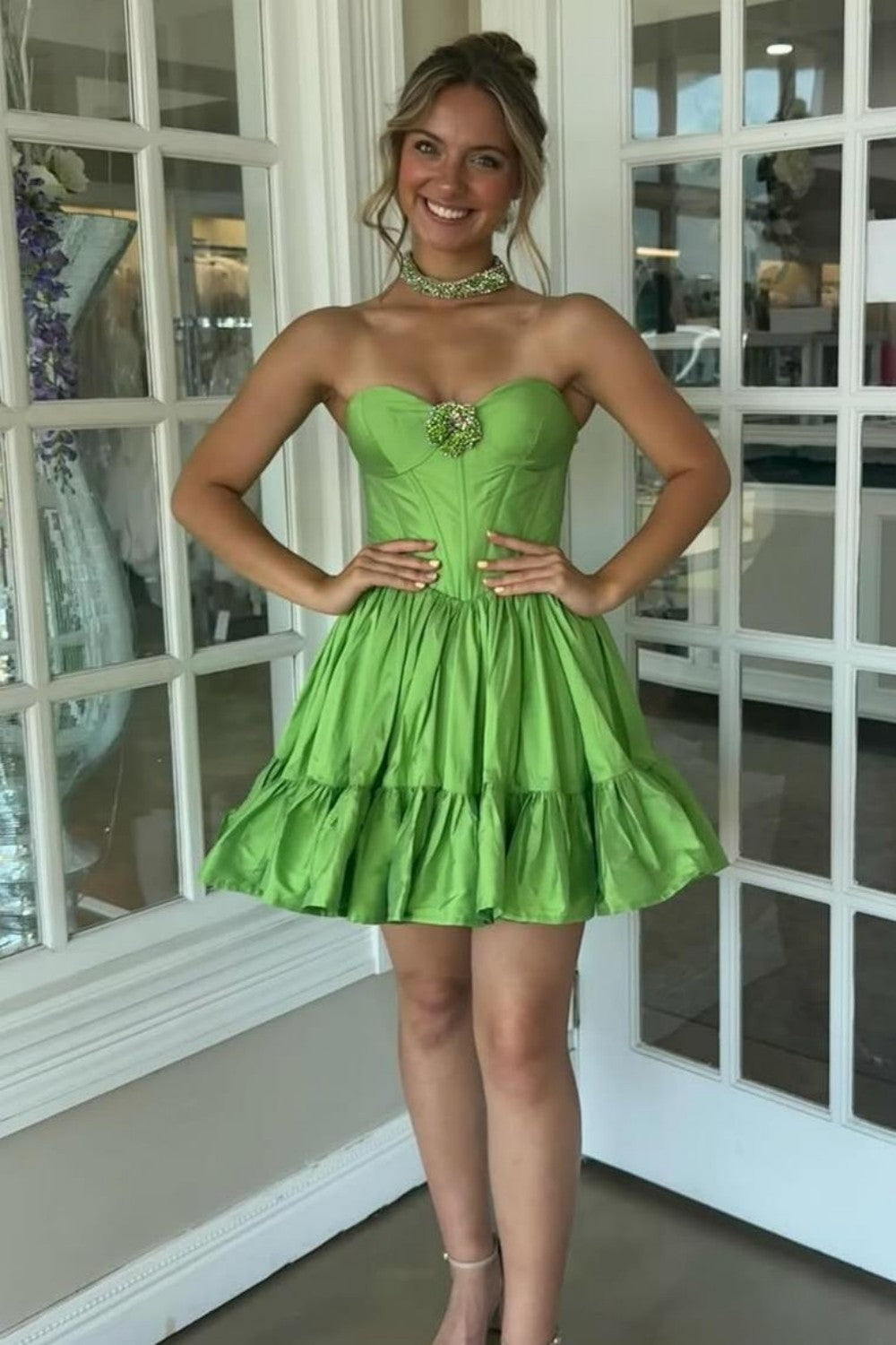 Strapless Corset Tiered Ruffle Mini Dress