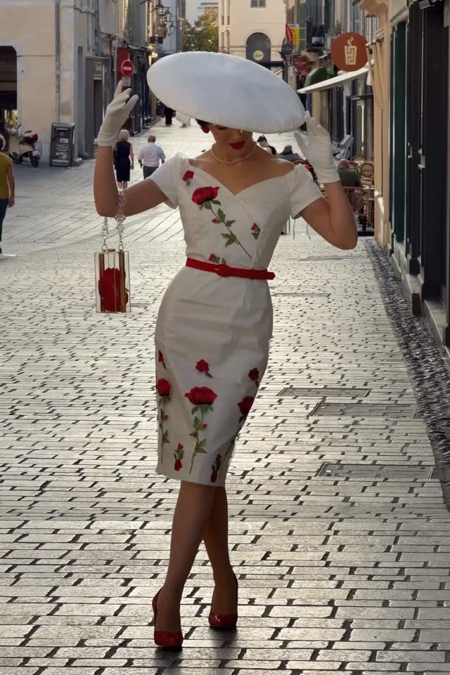 Floral Embroidered Off-Shoulder Sheath Dress