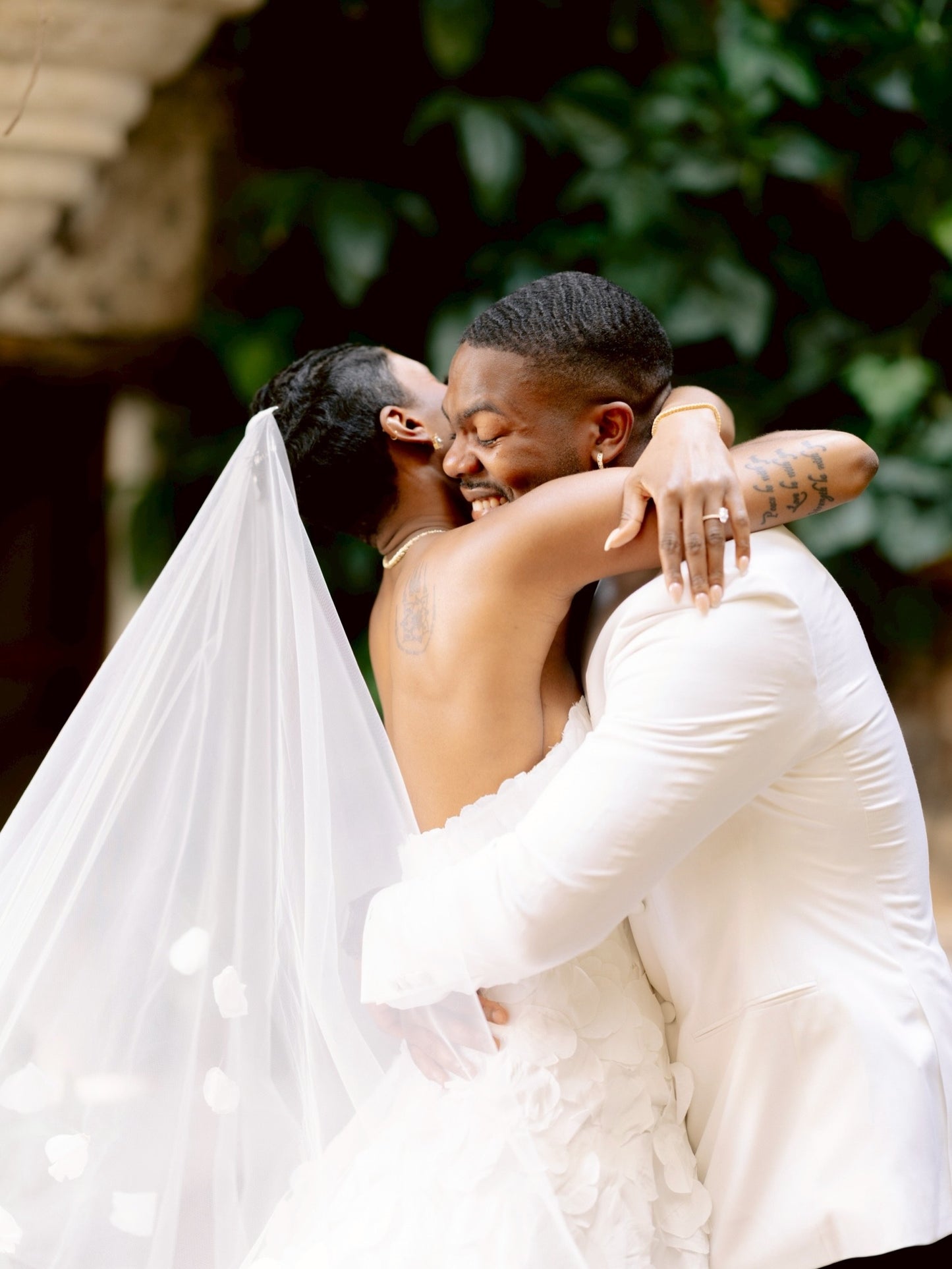 Strapless Ruffled Ball Gown Wedding Dress