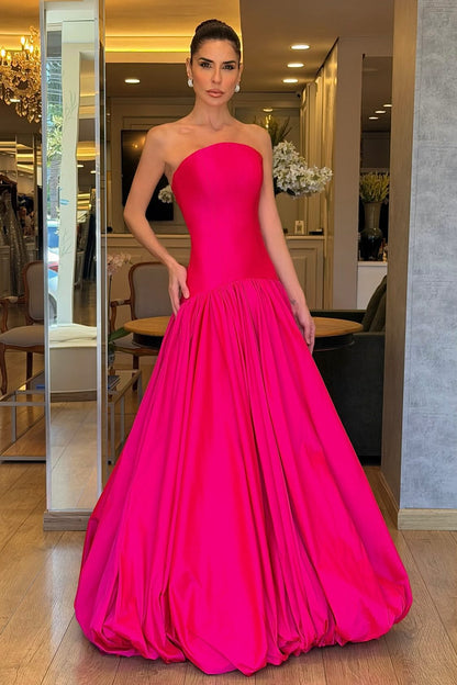 Strapless Ball Gown with Bubble Hem Skirt