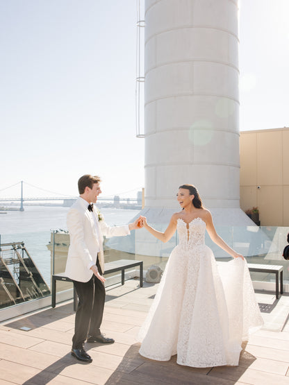 Strapless Lace A-Line Wedding Dress with Train