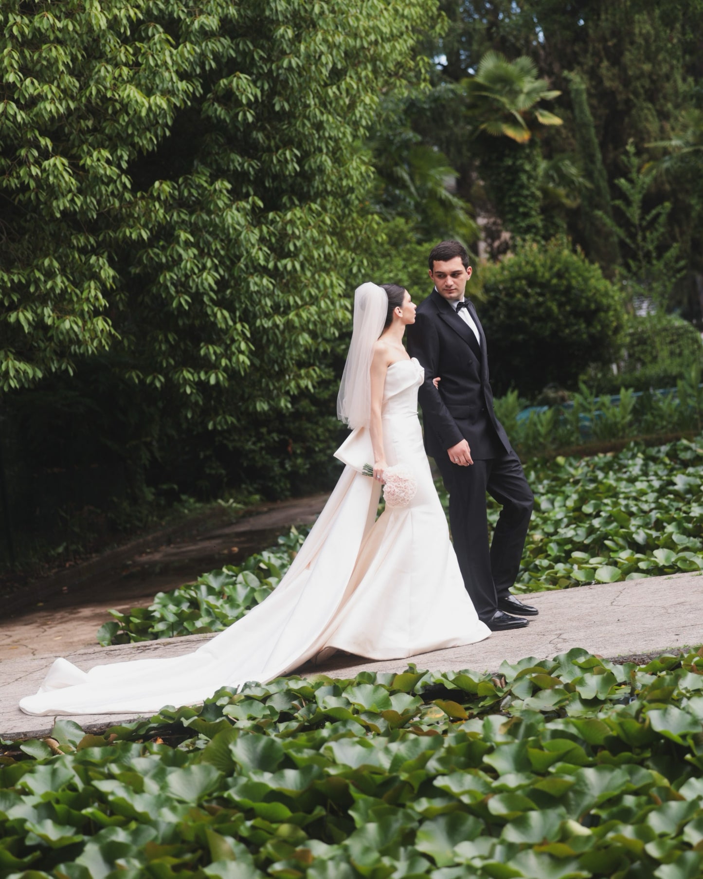 Strapless Mermaid Wedding Dress with Back Bow