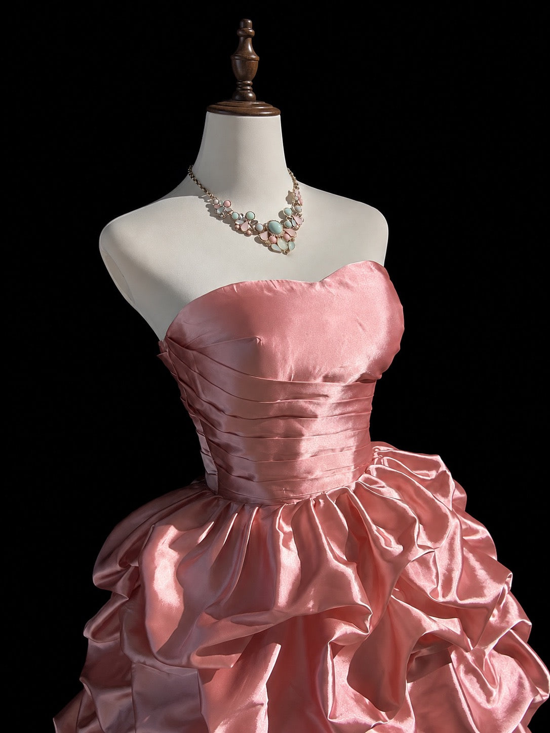 Strapless Satin Bubble Skirt Homecoming Dress