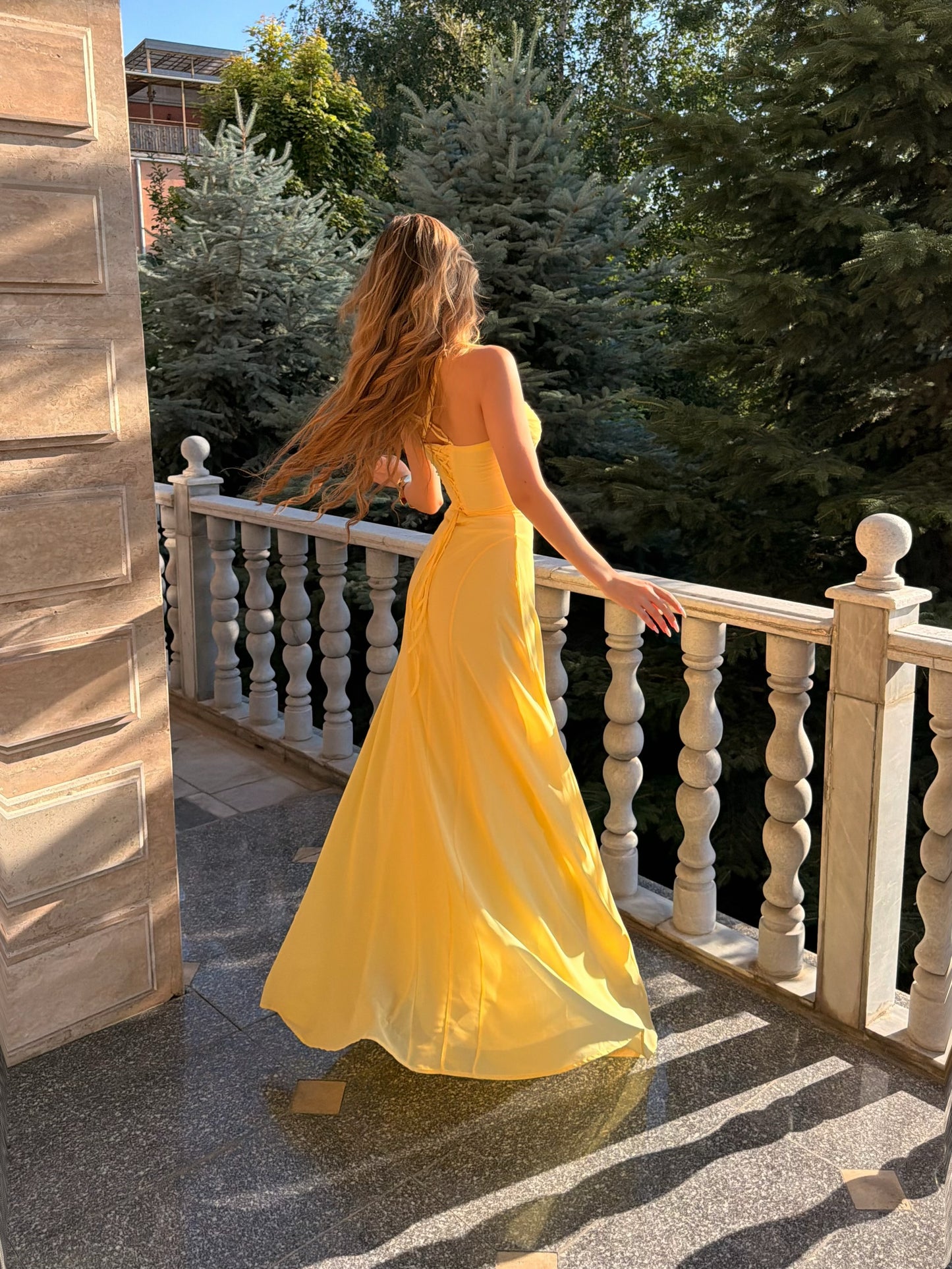 Sweetheart Chiffon A-Line Corset Gown