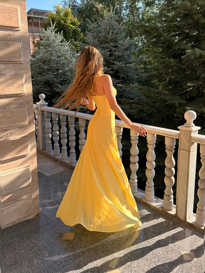 Sweetheart Chiffon A-Line Corset Gown