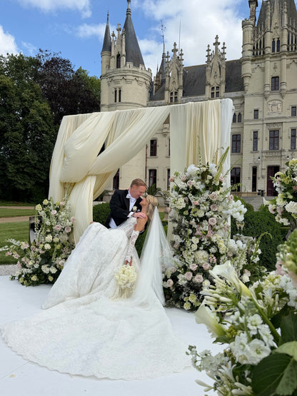 Strapless Lace Corset Ball Gown Wedding Dress