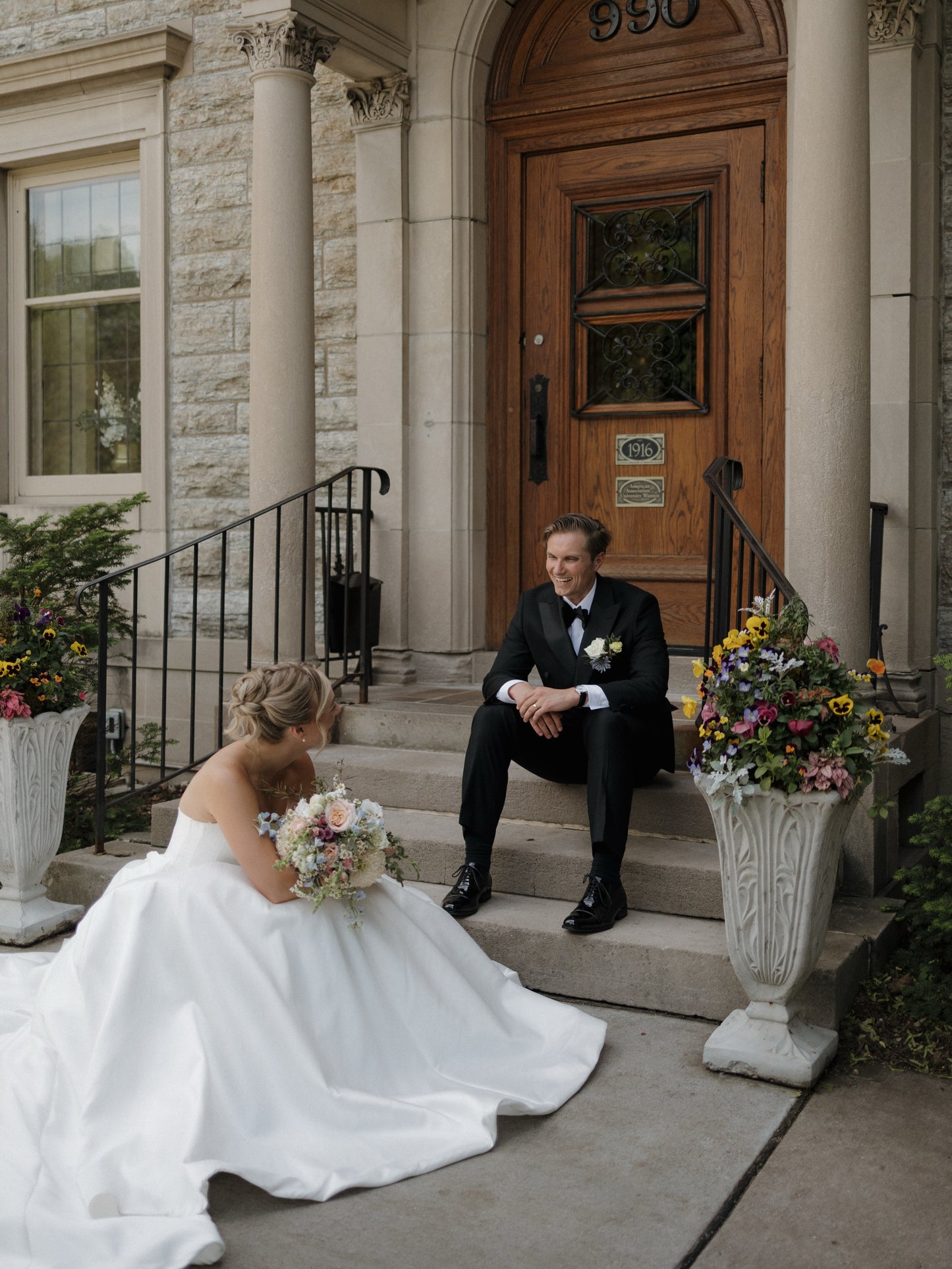 Strapless Satin Ball Gown Wedding Dress with Train