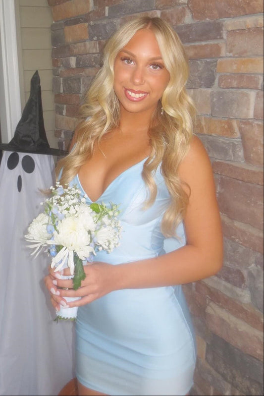 Satin Bodycon Mini Dress with Statement Back Bow
