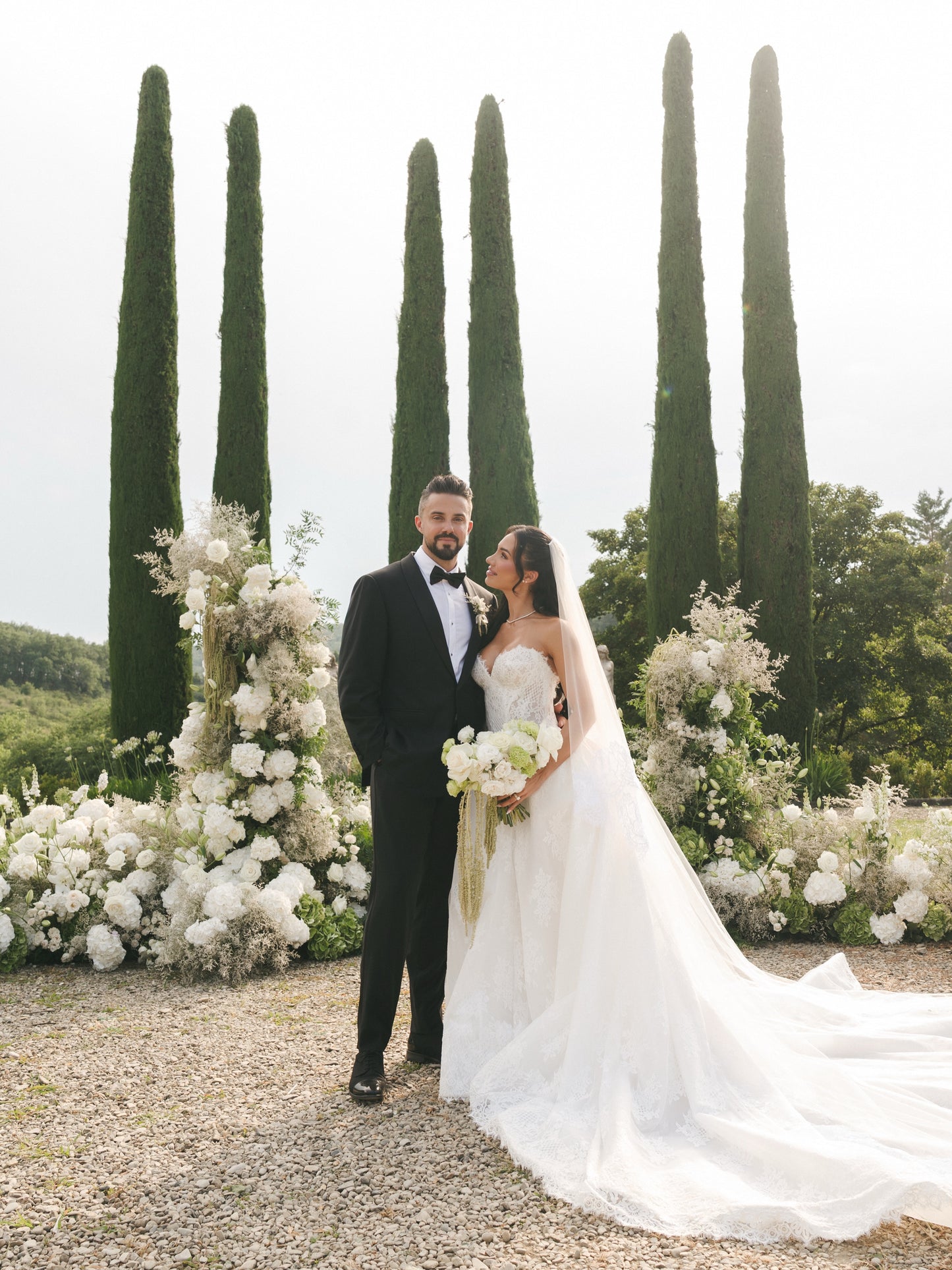 Strapless Lace Corset Ball Gown Wedding Dress