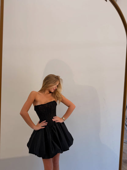 Strapless Corset Bodice Bubble Skirt Mini Dress