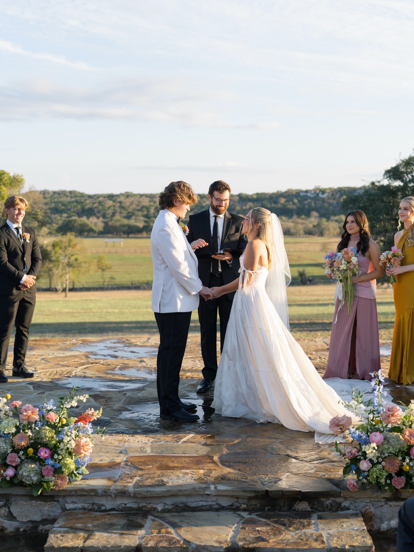 Tiered Off-the-Shoulder A-Line Wedding Dress