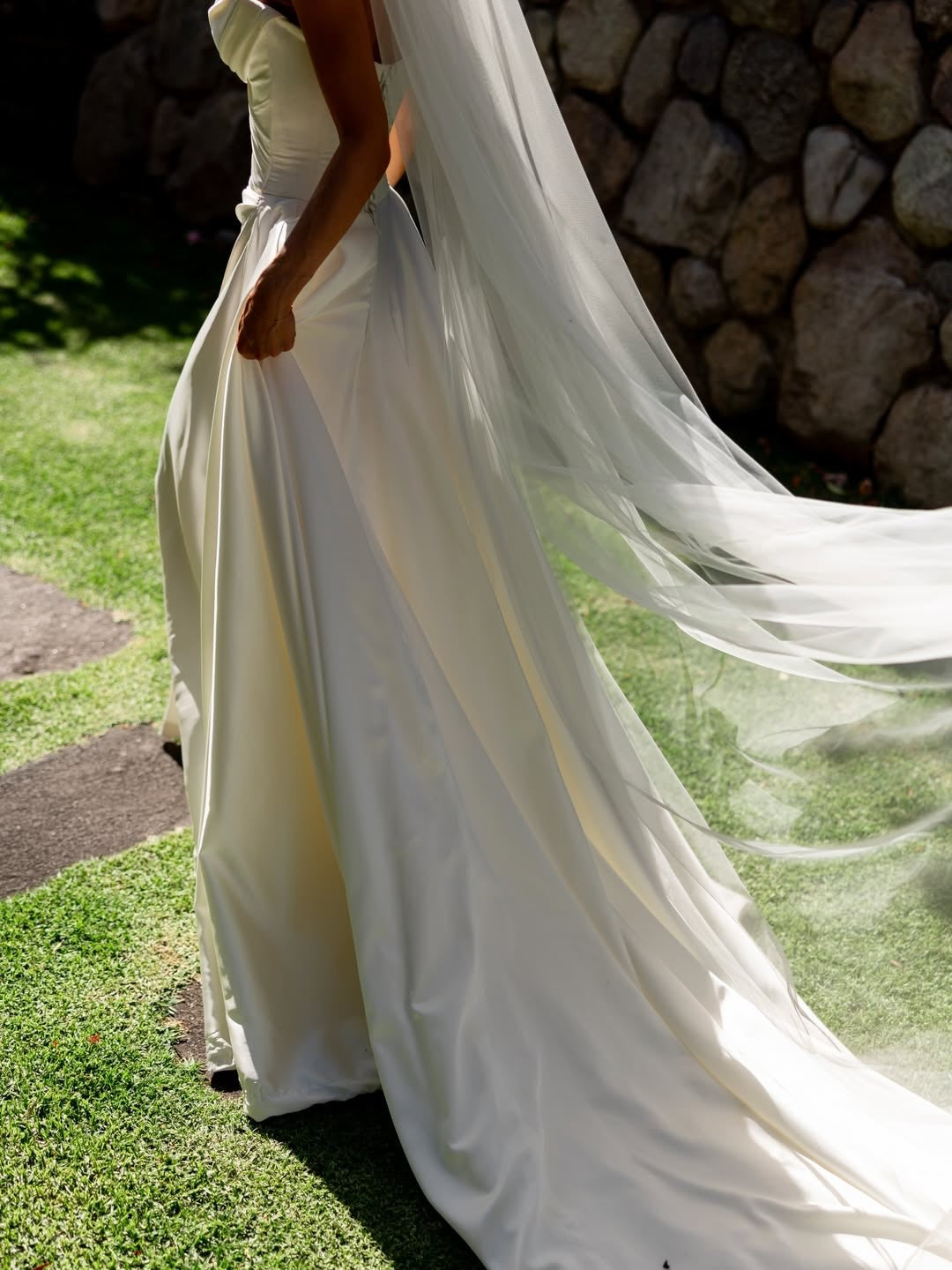 Strapless Ruched Bodice Satin A-Line Bridal Gown