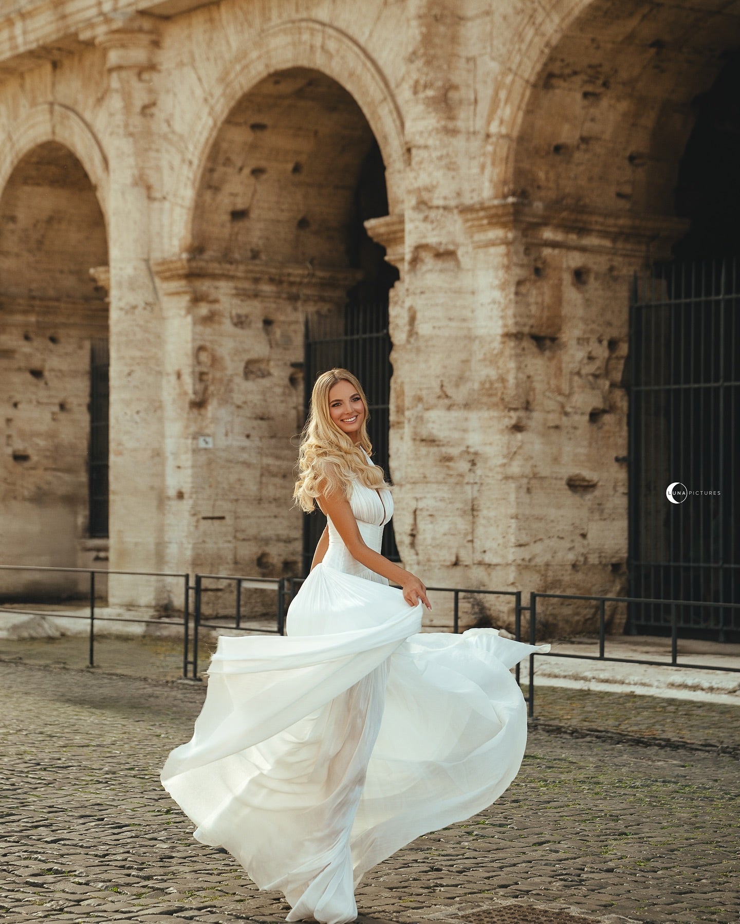 Deep V-Neck Halter A-Line Wedding Dress with Corset Back