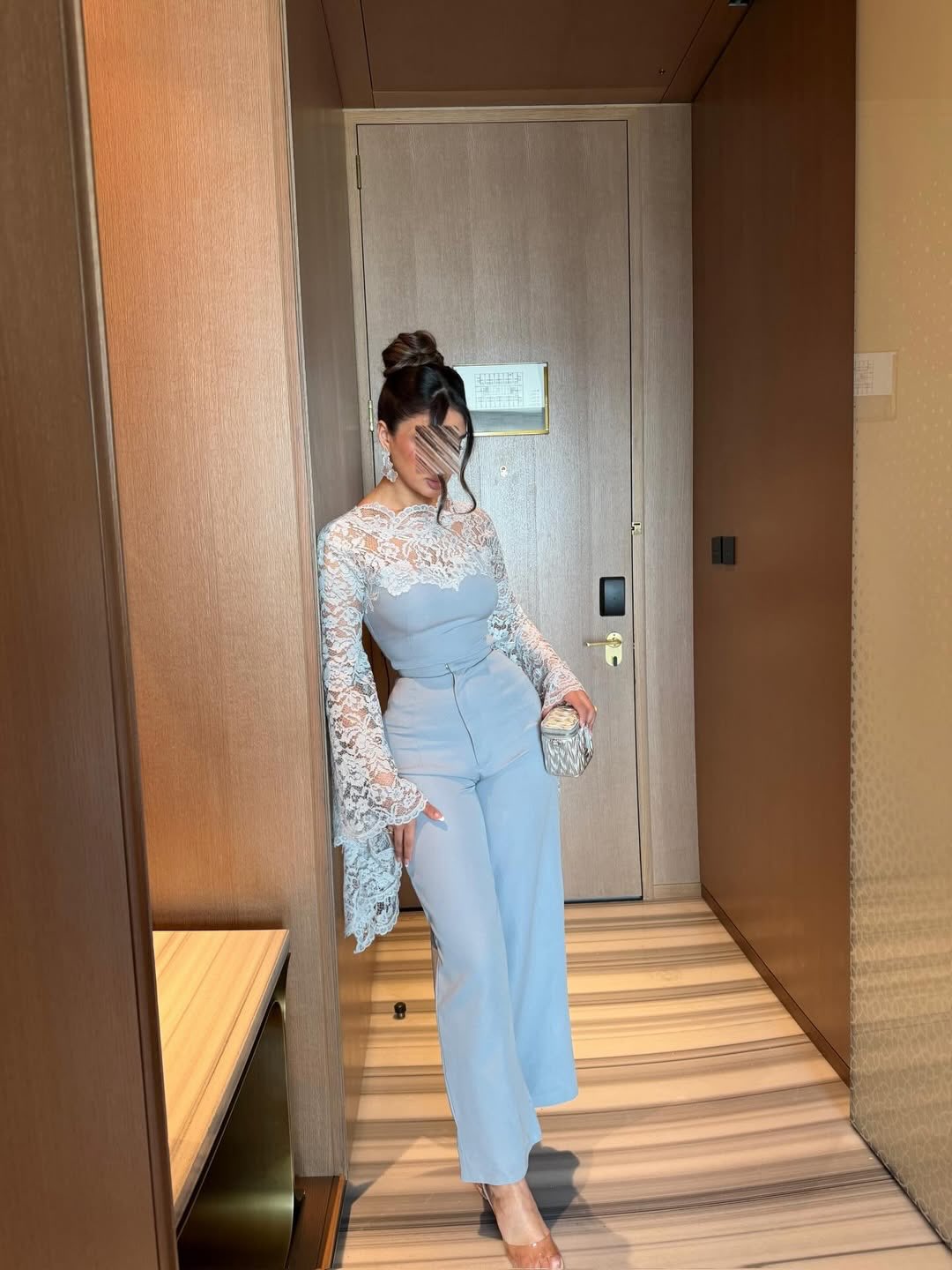 Elegant Illusion Lace Bell Sleeve Jumpsuit