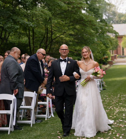 Off-the-Shoulder Corset Lace A-Line Wedding Gown