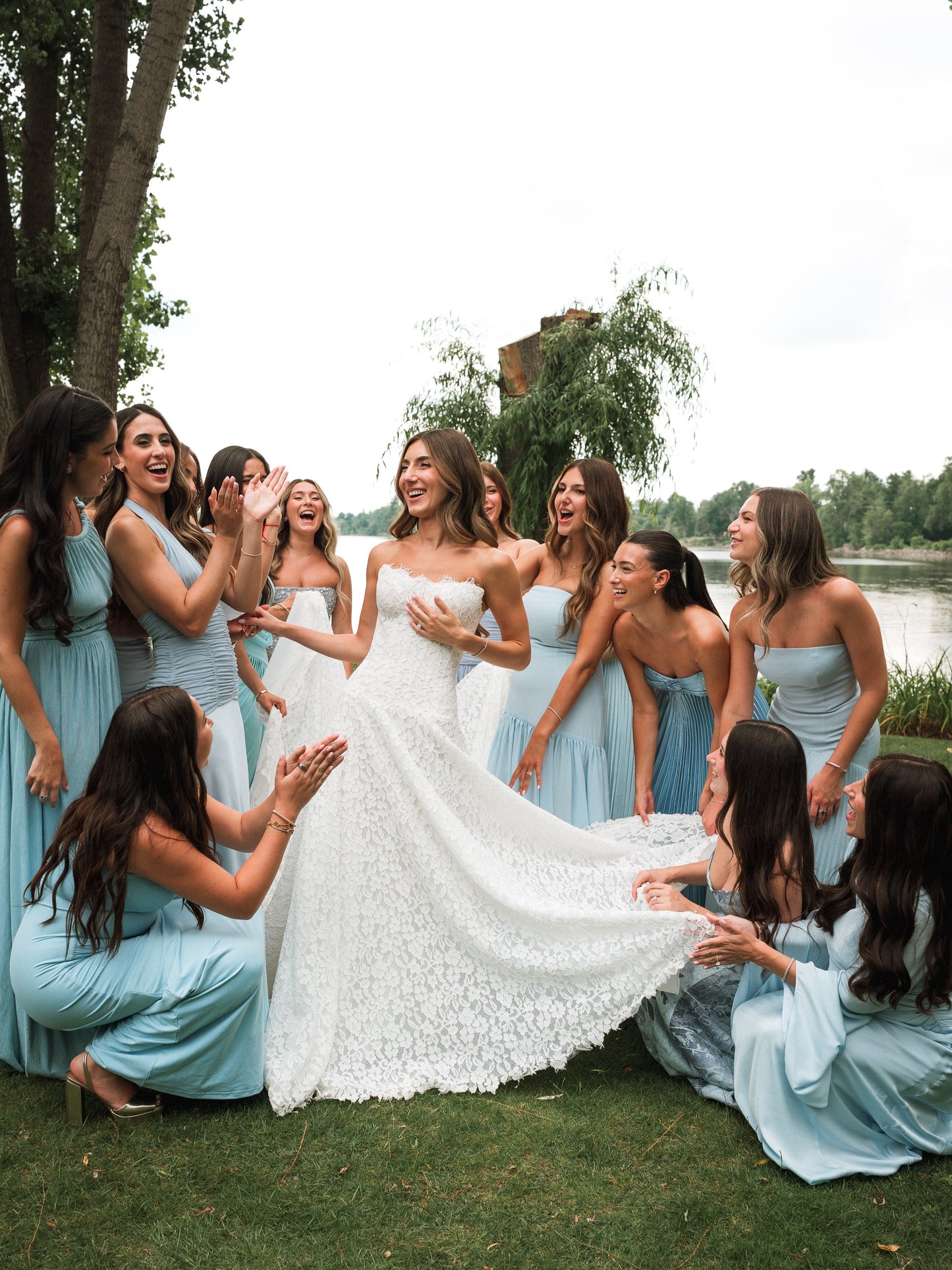 Strapless Lace A-Line Wedding Dress with Train