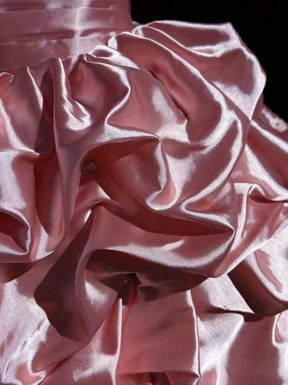 Strapless Satin Bubble Skirt Homecoming Dress