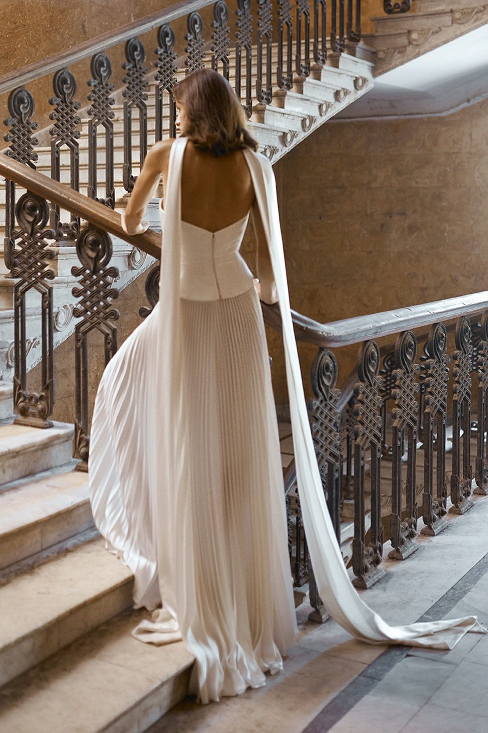 Strapless Corset Pleated Wedding Dress