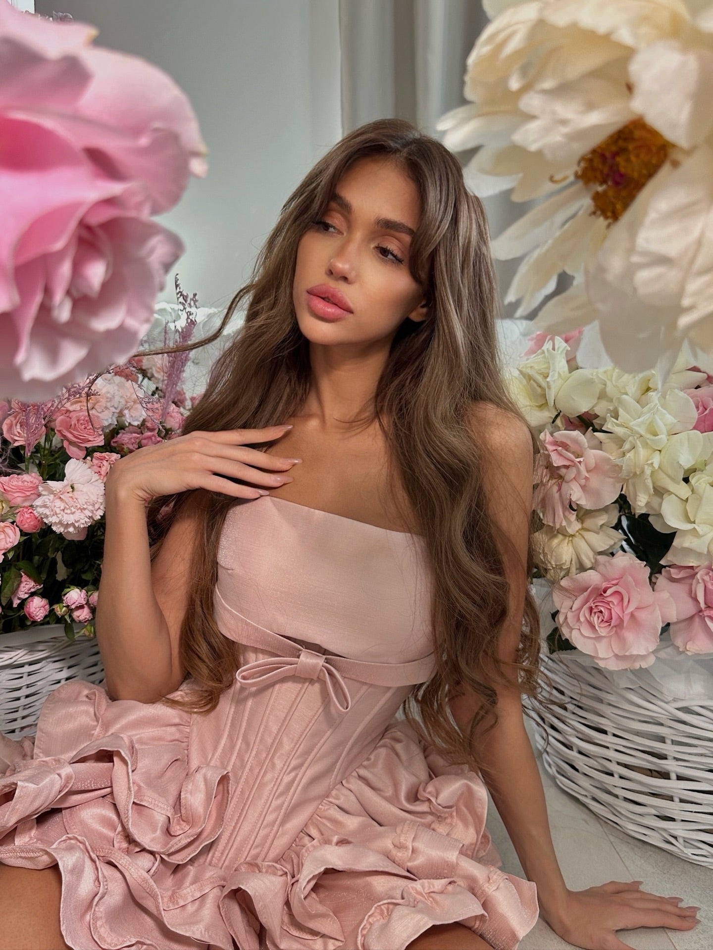 Strapless Corset Tiered Ruffle Mini Dress